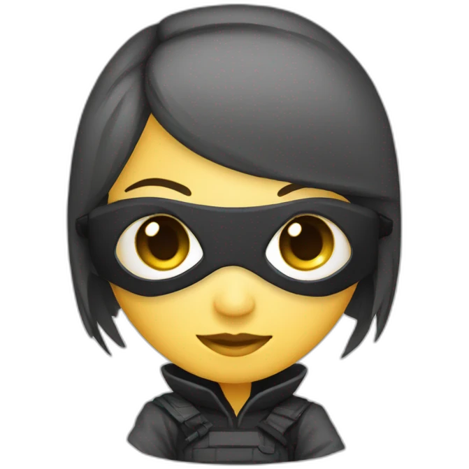 cute woman ninja Developer with computer emoji