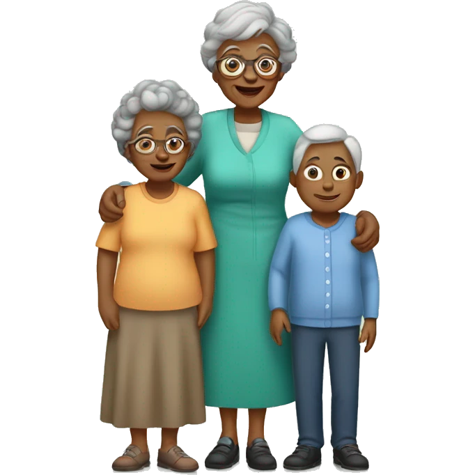 Grandma With Four grandchilds emoji
