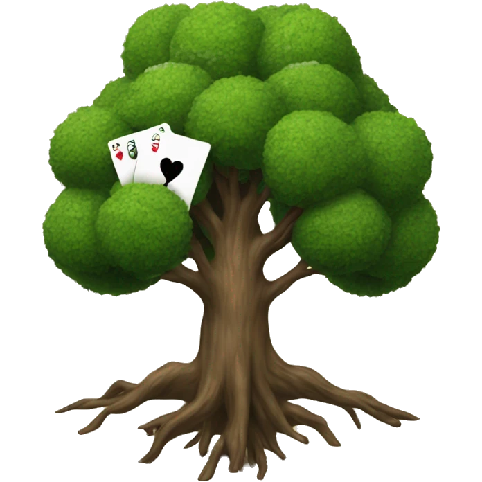playing card with image of a tree as a suit emoji