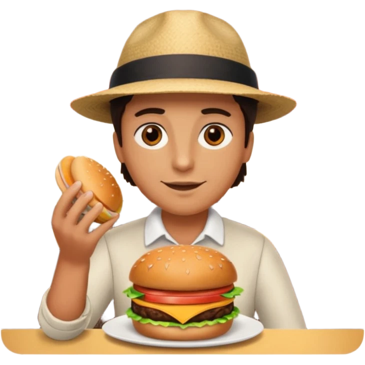ordering a hamburguer on a restaurant emoji