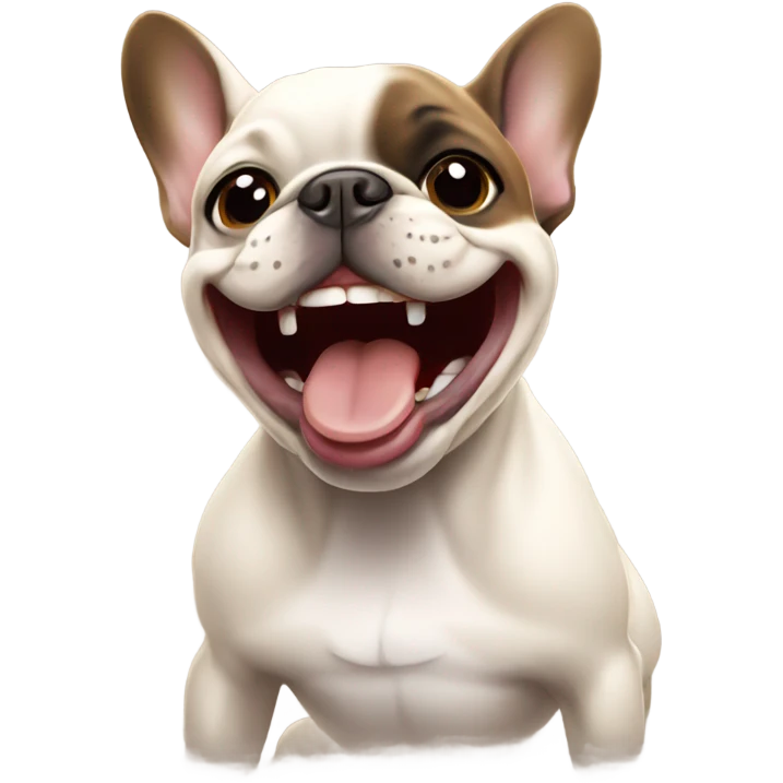 French bulldog laughing emoji