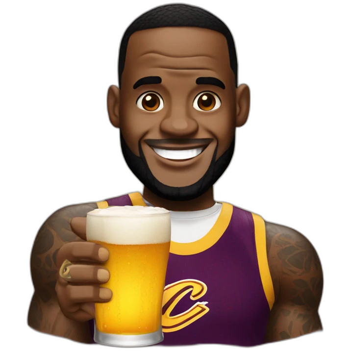 Lebron James drink a beer emoji