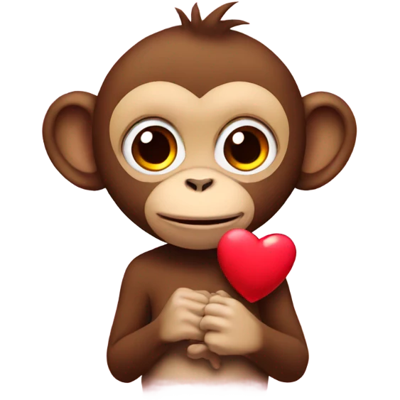 Monkey with hearts emoji