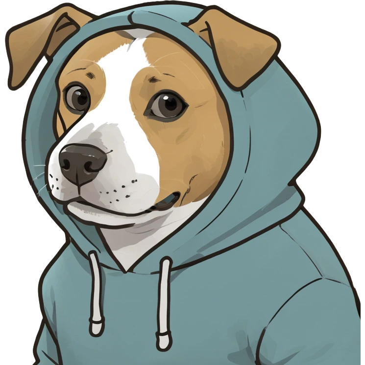 Dog wearing a hoodie emoji