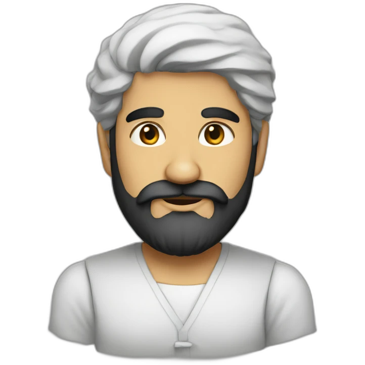 Persian man with black beard emoji