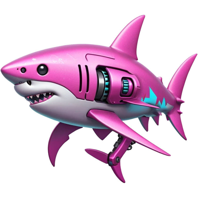 glitter mech shark pink cyberpunk emoji