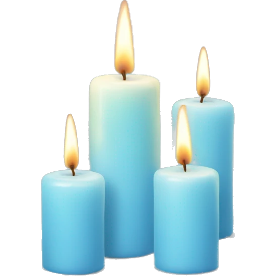 pastel blue three candles emoji