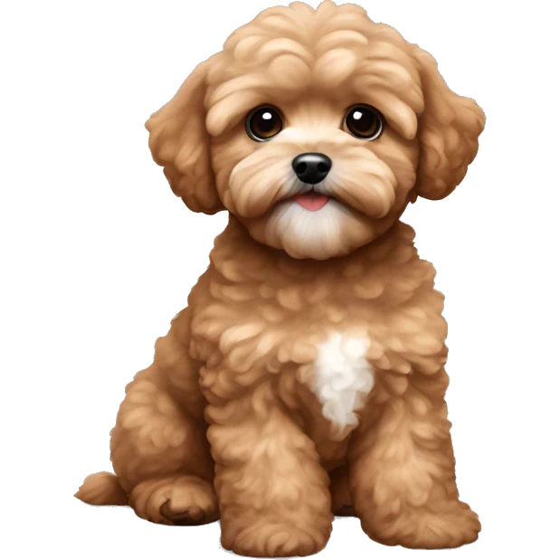 Maltipoo light brown with name teddy emoji