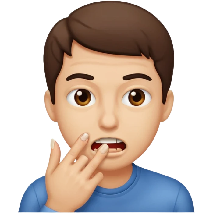 Someone biting their nail nervously  emoji