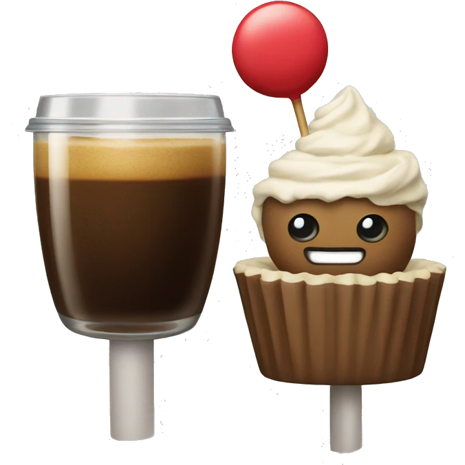 Coffee with cake pop emoji