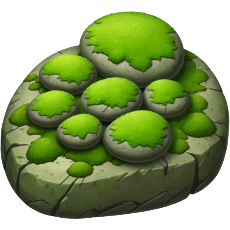 A patch of bright moss covering smooth forest stones.









































 emoji