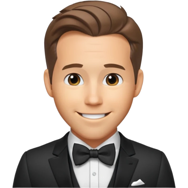 Ryan Reynolds with suit with bow tie emoji