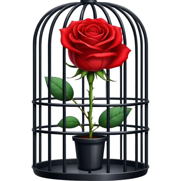 Red rose in black cage emoji