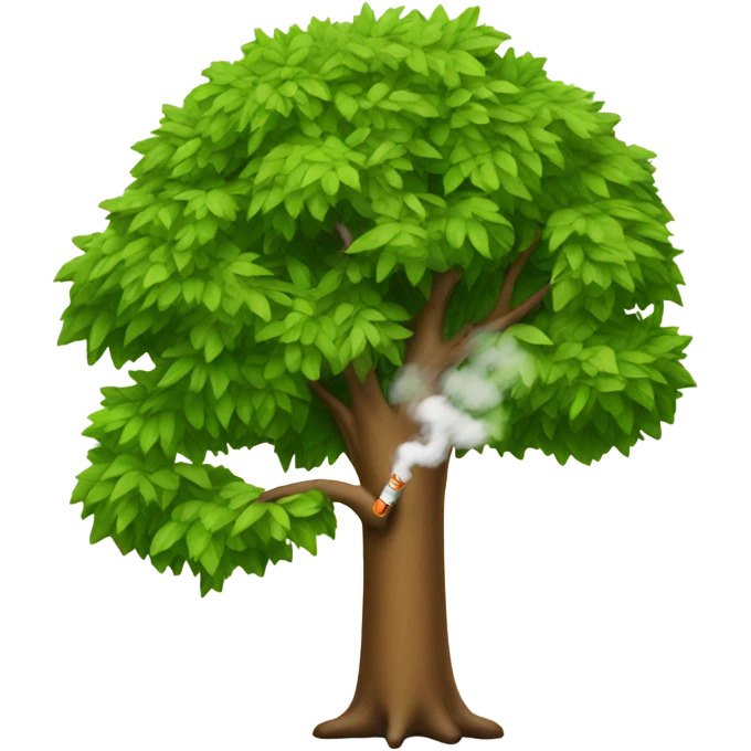 A tree smoking a cigarette  emoji