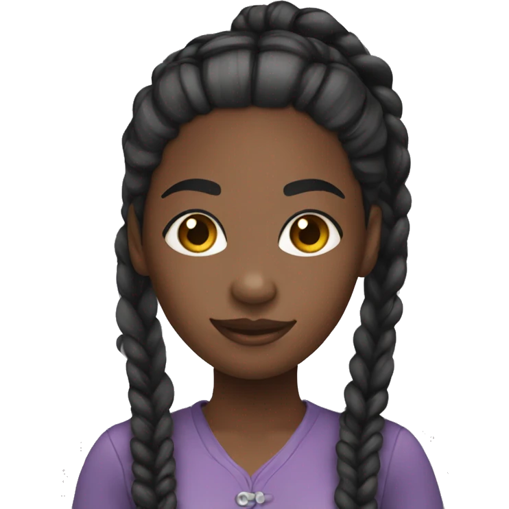 pretty black girl with braids emoji