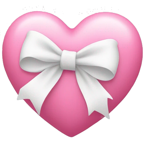 a pink heart with a white bow wrapped around it emoji
