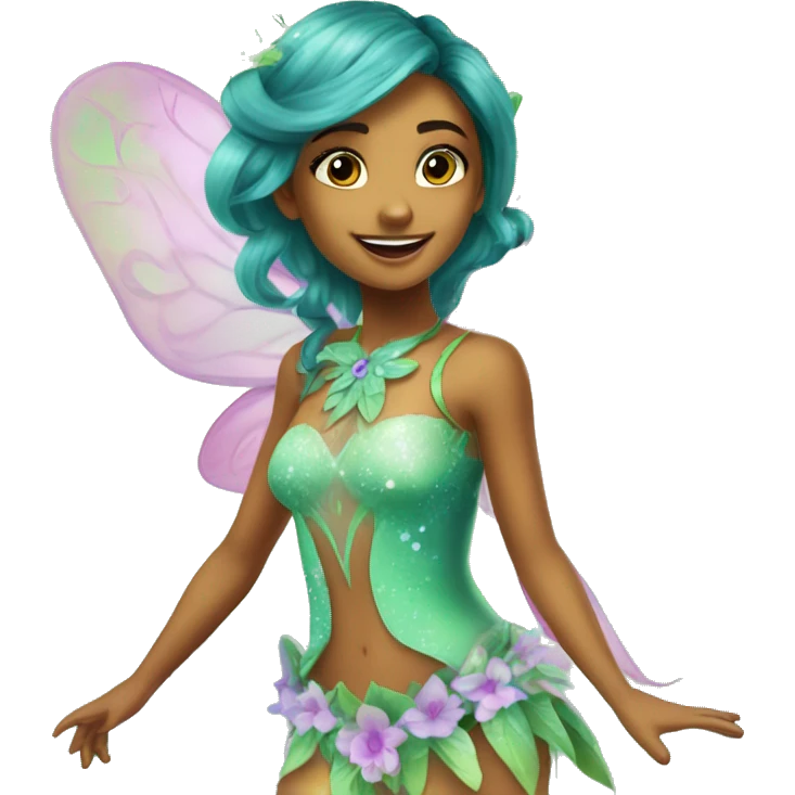 Flora the latina fairy of nature in her enchantix fairy clothing winx club emoji