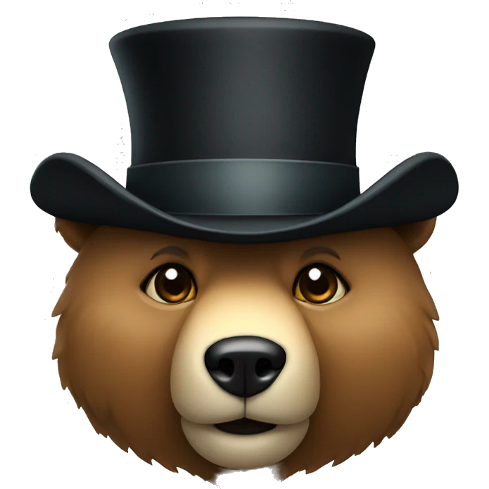 Good bear head wearing a top hat emoji