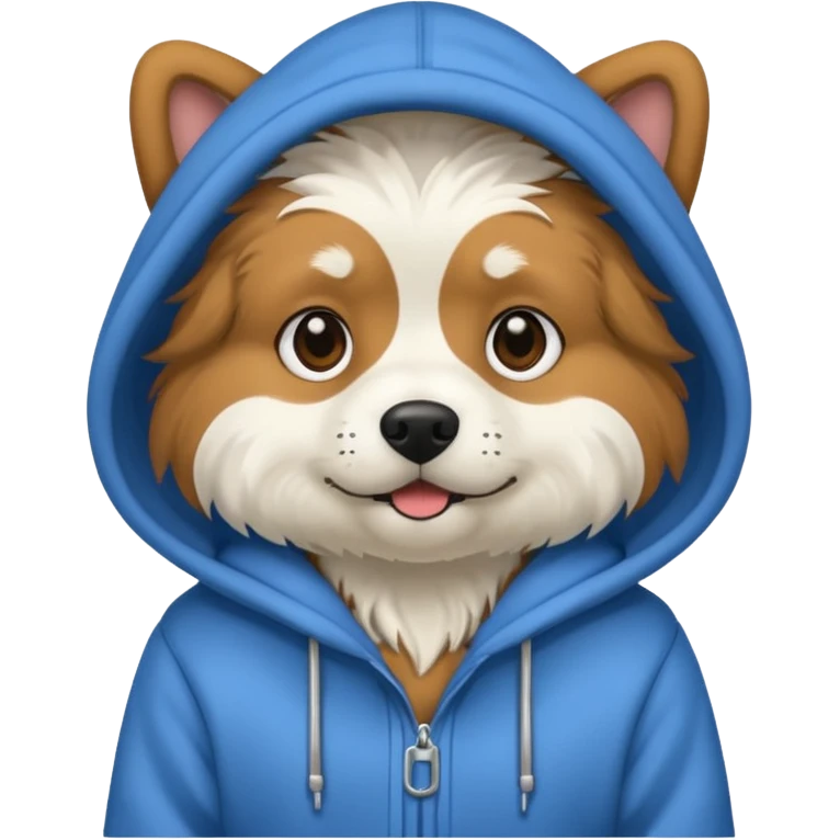 Dog wearing hoodie emoji