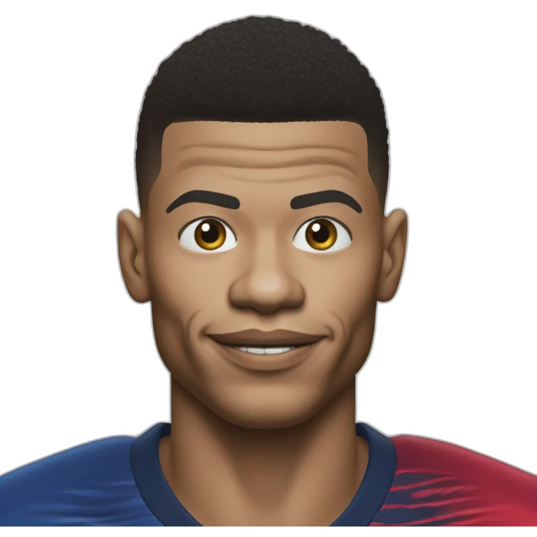 Kyllian mbappé avec des cheveux de clown emoji