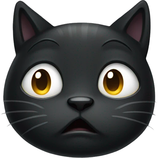Crying black cat emoji