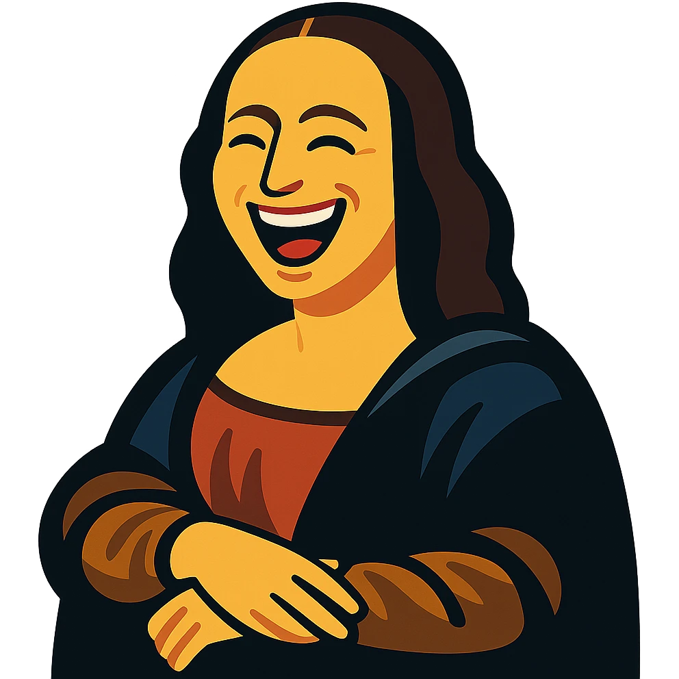 Mona Lisa laughing emoji