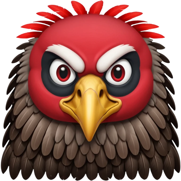   Old black and red angry  vulture looking ahead emoji