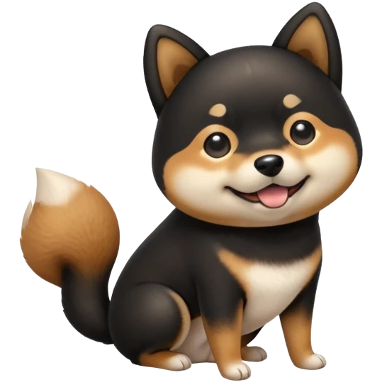 black Shiba Inu dog pooping emoji