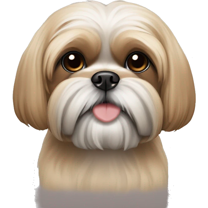 Solid tan  Shih Tzu dog with no eyes emoji