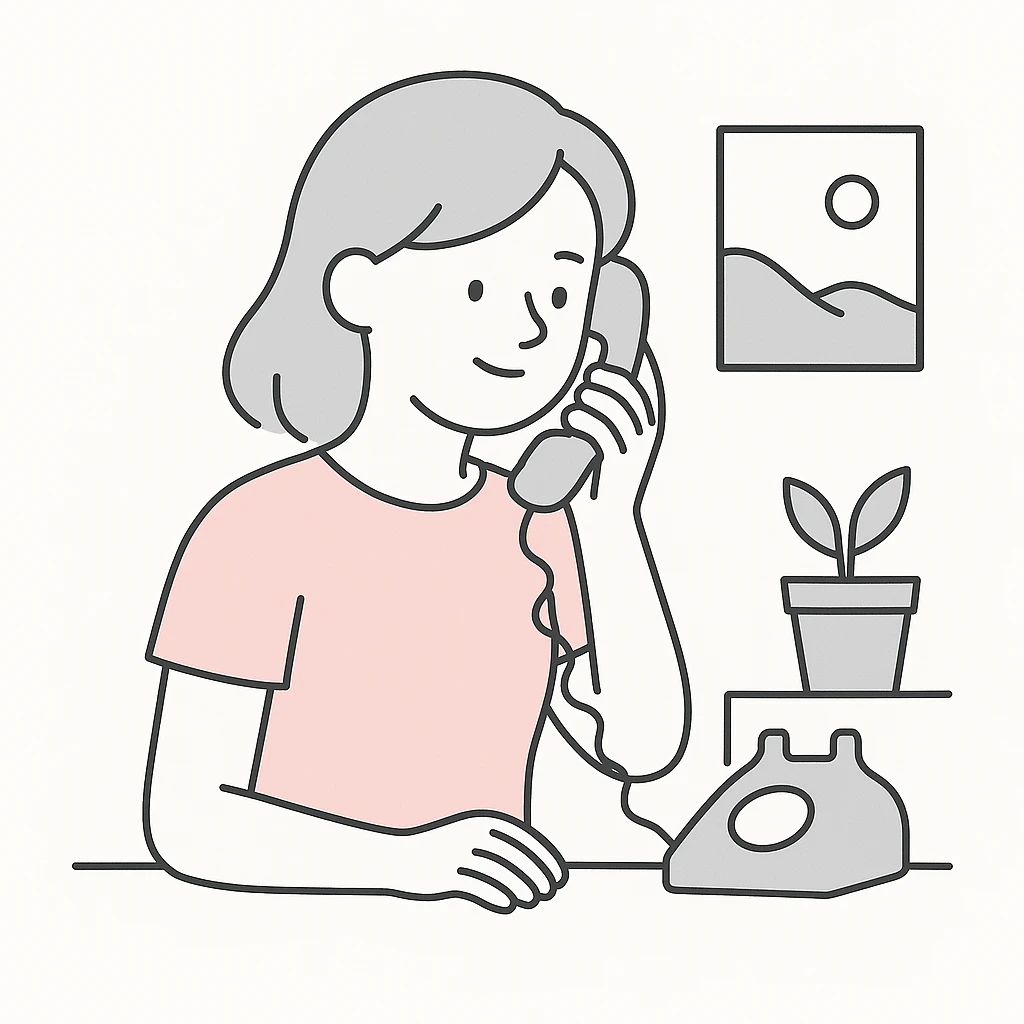 girl talking on telephone in her room emoji