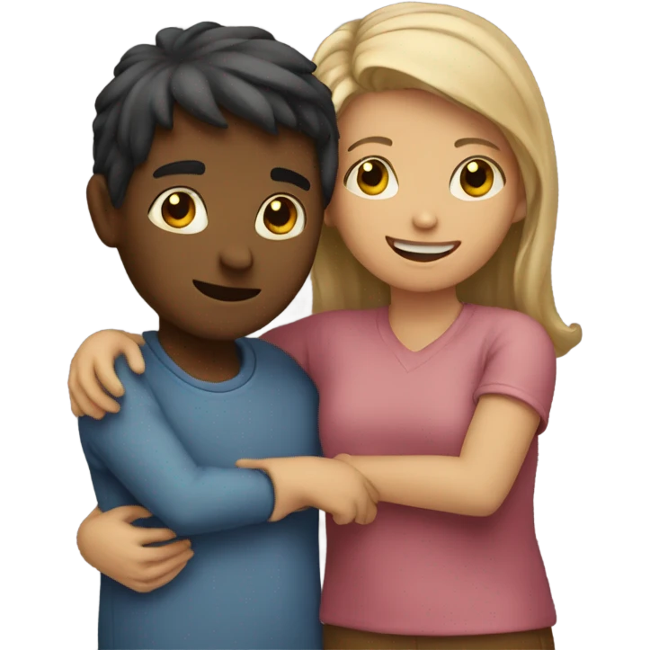 a boy and a girl hugging  emoji