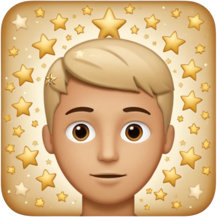 Quiero un emoji con el rostro de Félix de straykid, pero con los ojos más rasgados y con corazones, estrellas y destellos de luces alrededor y que sobre su cabeza diga te amo Josefa con letras modernas emoji