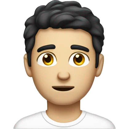 dark haired trimmed white bored young man emoji