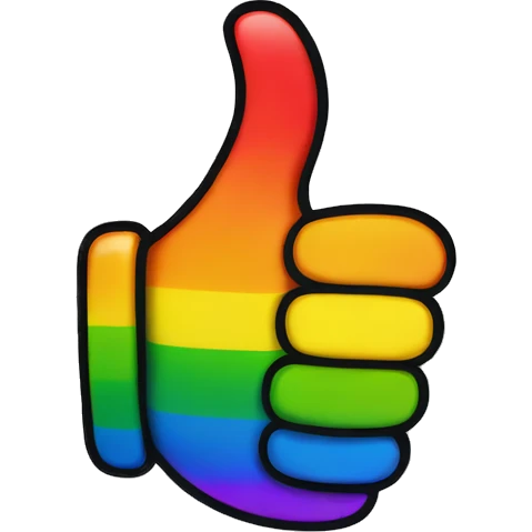 Rainbow thumbs up emoji