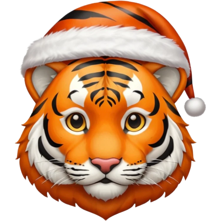 tiger with santa claus hat emoji