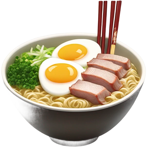 A bowl of ramen with someone eating it emoji