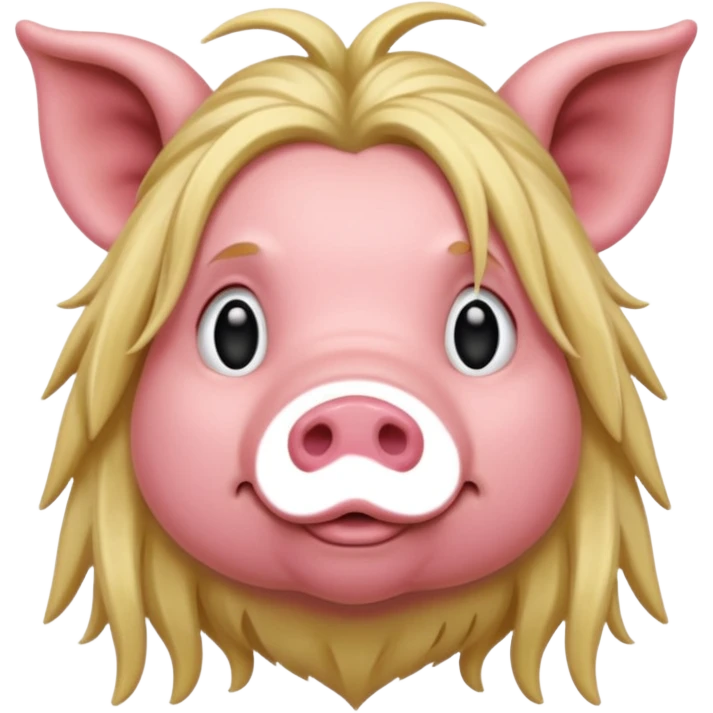 long dreadlock blonde haired pig emoji