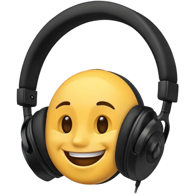 headphones with smile emoji