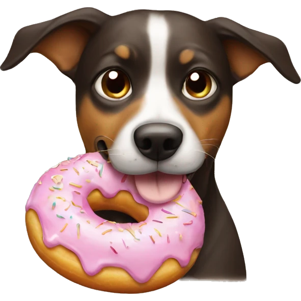 Dog eating donut emoji
