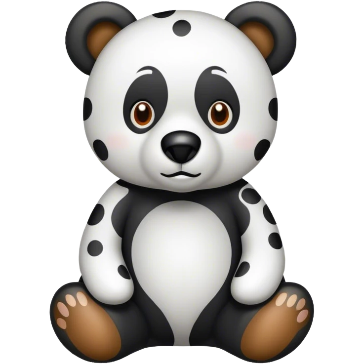 Black and white spotty beart emoji