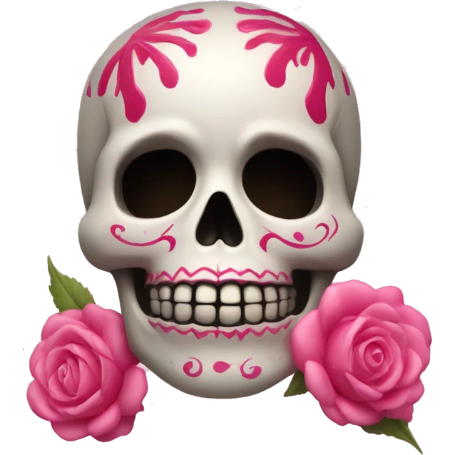 Calavera con moño rosa emoji