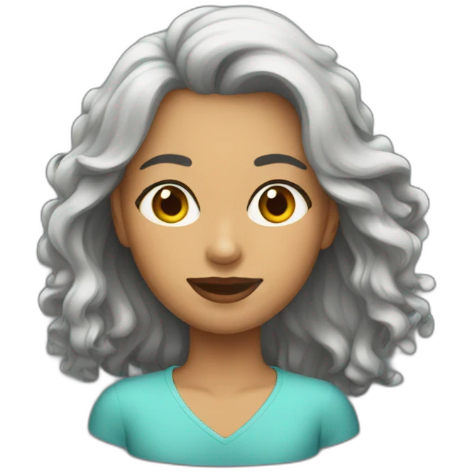 Mujer pelo gris ondulado emoji