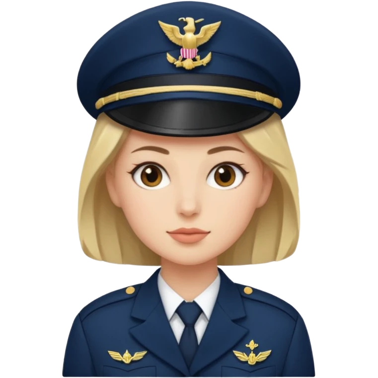 Female navy soldier, bigger face. emoji