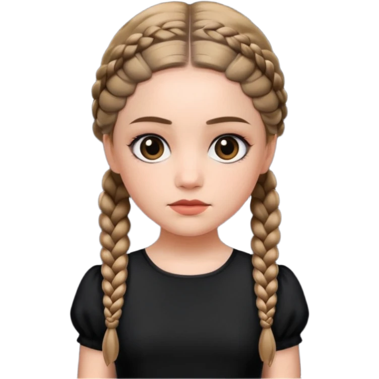 Wednesday with the two braids emoji
