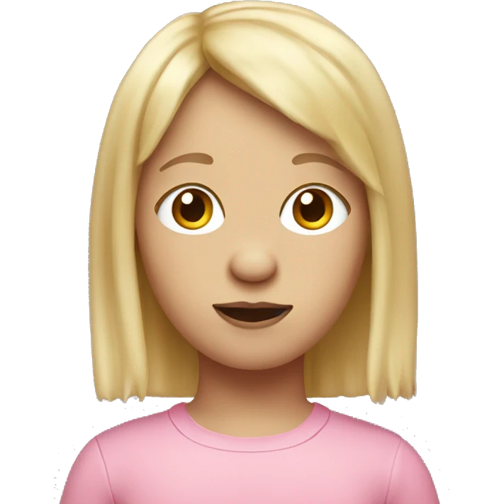 pink pig with medium blonde hair bangs emoji