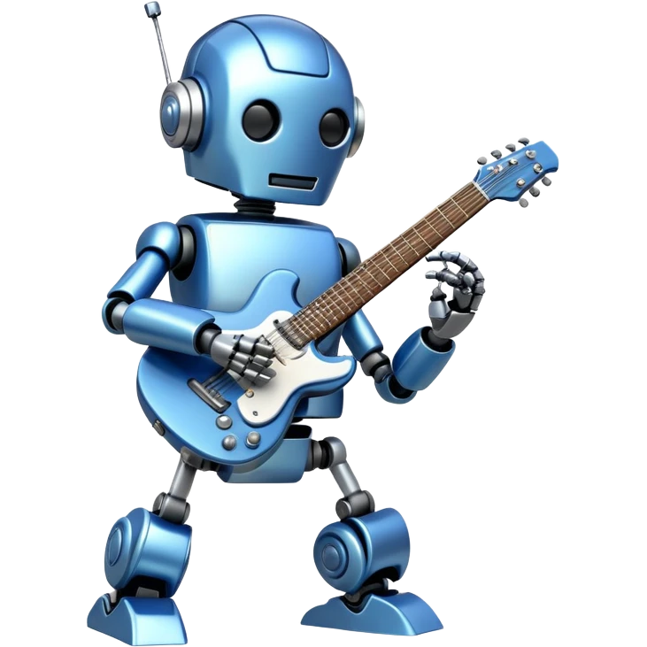 Robot playing guitar emoji