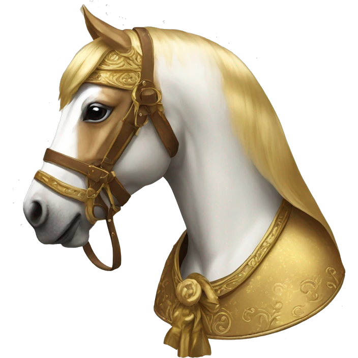 Gilded saddle vintage piebald horse face gilded robes emoji