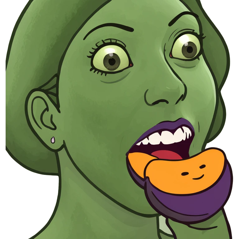 Lady with eggplant in mouth  emoji