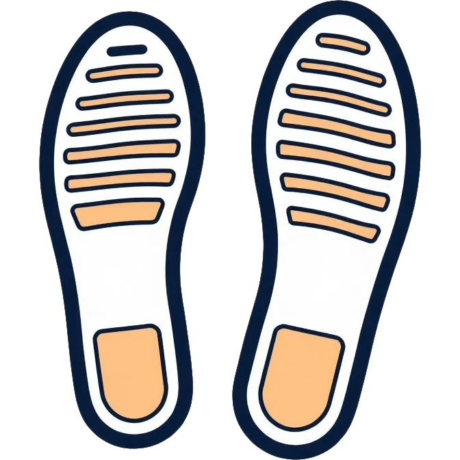 white sock sole bottom view with grip patterns emoji