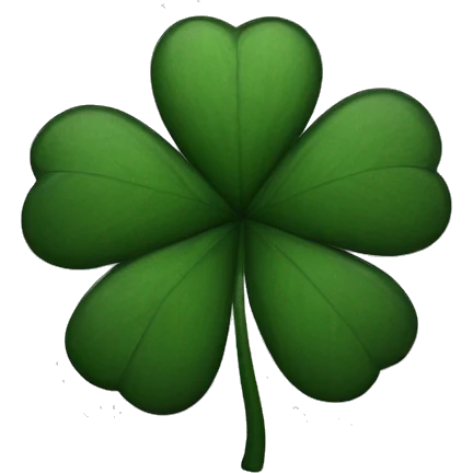 black five leaf clover black coloured emoji